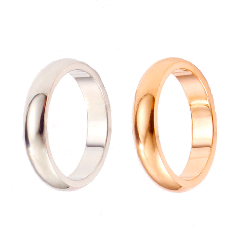 wholesale fashion light luxury stainless steel 4mm wide mirror polish ring finger rings jewelry unisex manufacturer supplier