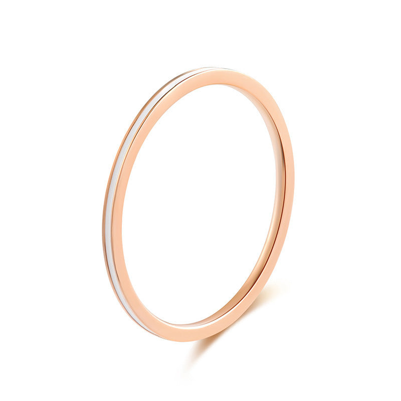 wholesale fashion light luxury stainless steel 1.2mm wide enamel thin ring finger rings jewelry women manufacturer supplier