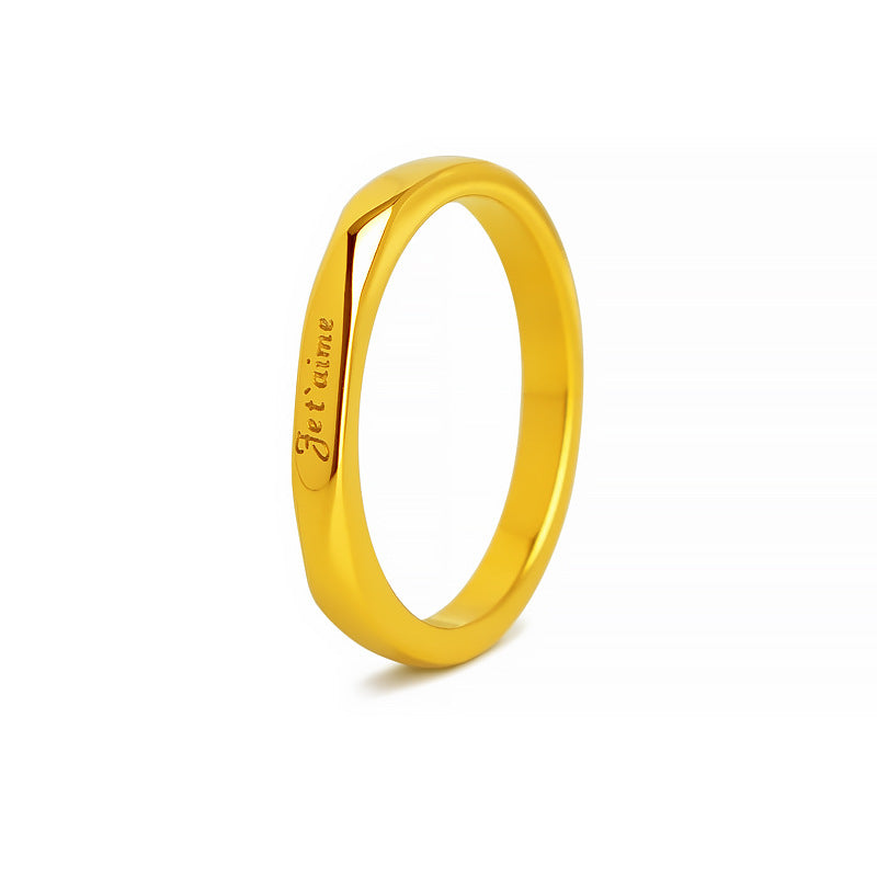 wholesale fashion wedding party stainless steel french fet'aime I love you ring finger rings jewelry manufacturer supplier