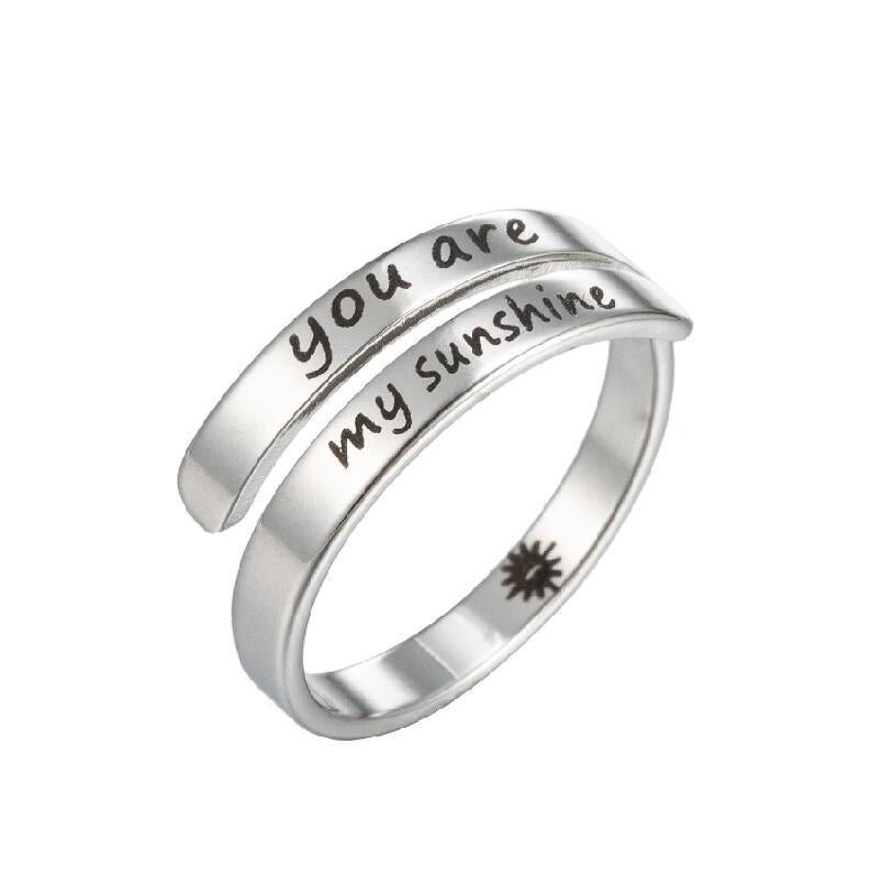 wholesale fashion wedding party stainless steel inspirational engraving finger ring jewelry unisex rings manufacturer supplier