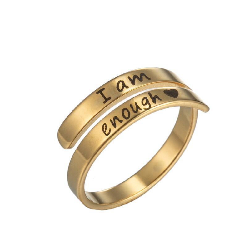 wholesale fashion wedding party stainless steel inspirational engraving finger ring jewelry unisex rings manufacturer supplier