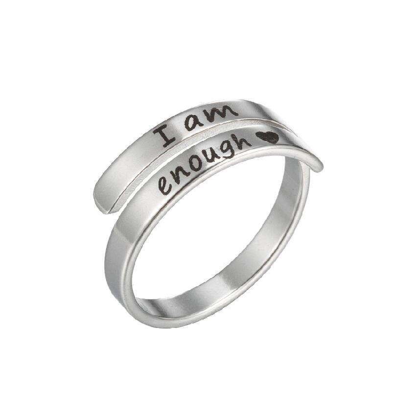 wholesale fashion wedding party stainless steel inspirational engraving finger ring jewelry unisex rings manufacturer supplier