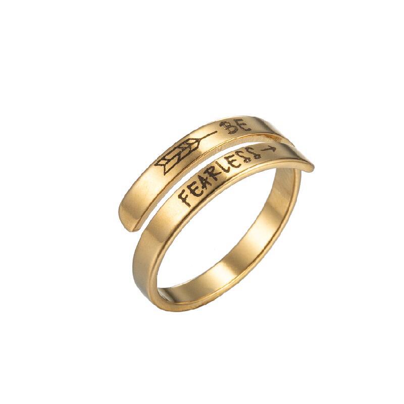 wholesale fashion wedding party stainless steel inspirational engraving finger ring jewelry unisex rings manufacturer supplier