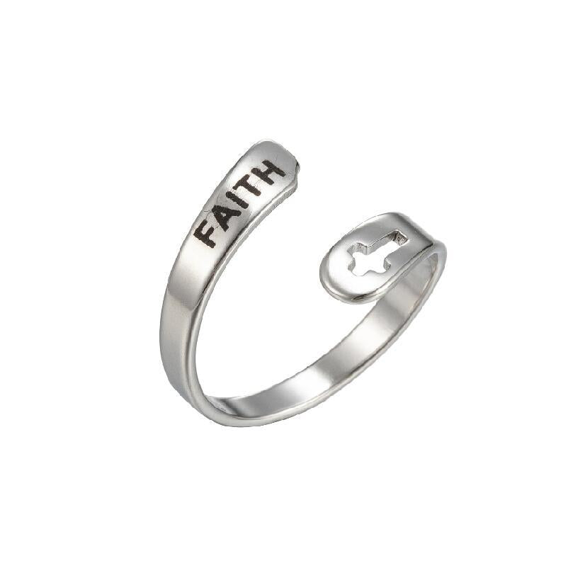 wholesale fashion wedding party stainless steel inspirational engraving finger ring jewelry unisex rings manufacturer supplier