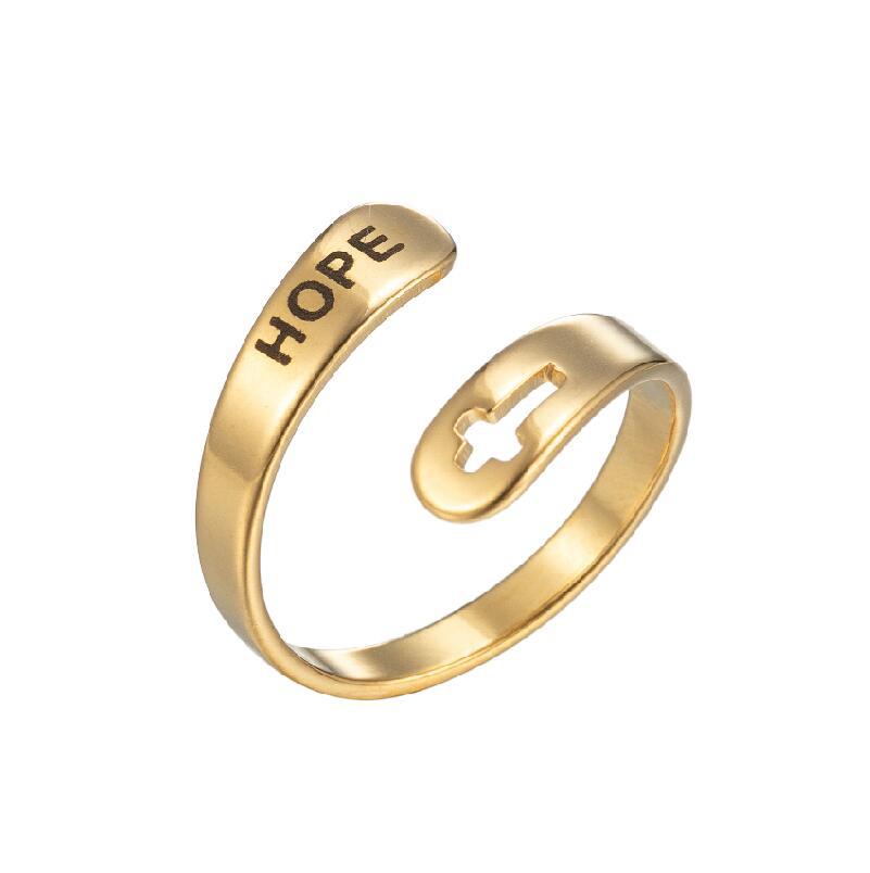wholesale fashion wedding party stainless steel inspirational engraving finger ring jewelry unisex rings manufacturer supplier