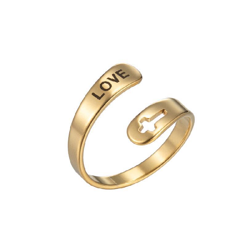 wholesale fashion wedding party stainless steel inspirational engraving finger ring jewelry unisex rings manufacturer supplier