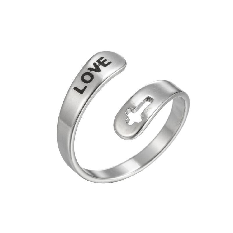 wholesale fashion wedding party stainless steel inspirational engraving finger ring jewelry unisex rings manufacturer supplier