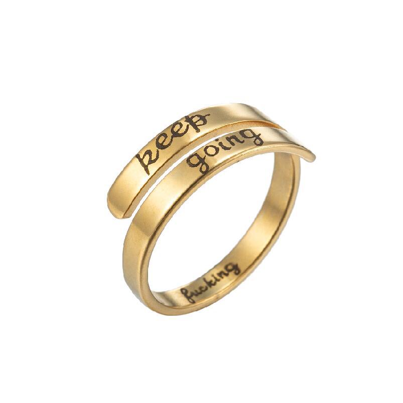 wholesale fashion wedding party stainless steel inspirational engraving finger ring jewelry unisex rings manufacturer supplier