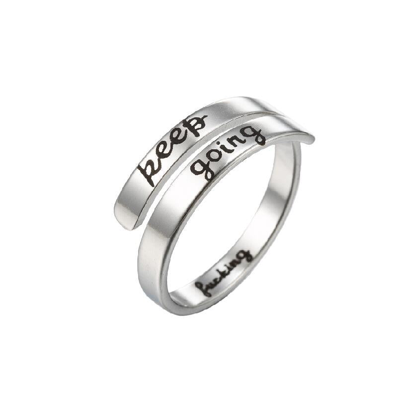 wholesale fashion wedding party stainless steel inspirational engraving finger ring jewelry unisex rings manufacturer supplier