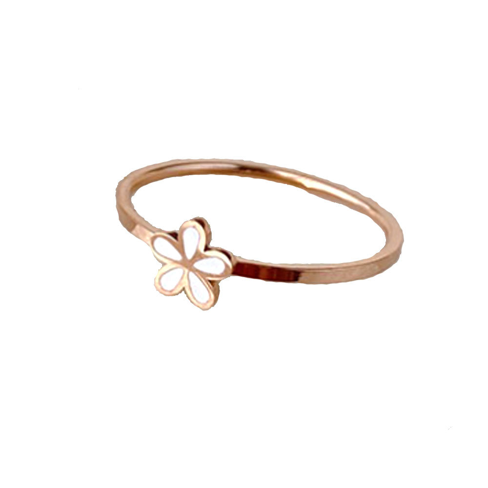 wholesale fashion wedding party stainless steel daisy flower charm finger ring jewelry unisex rings manufacturer supplier