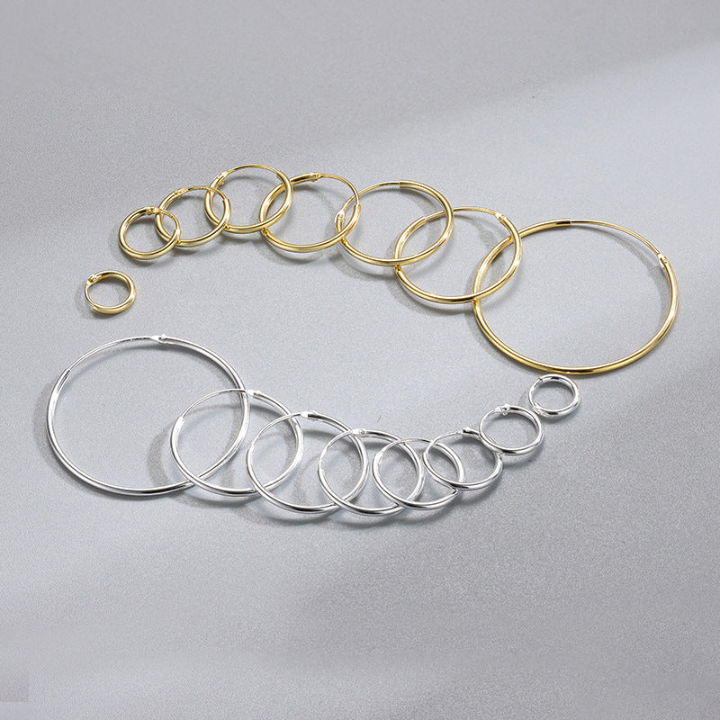 925 sterling silver unisex men women thin hoop earrings can diy your own beads tassel frienge hoops designs earring for retailer