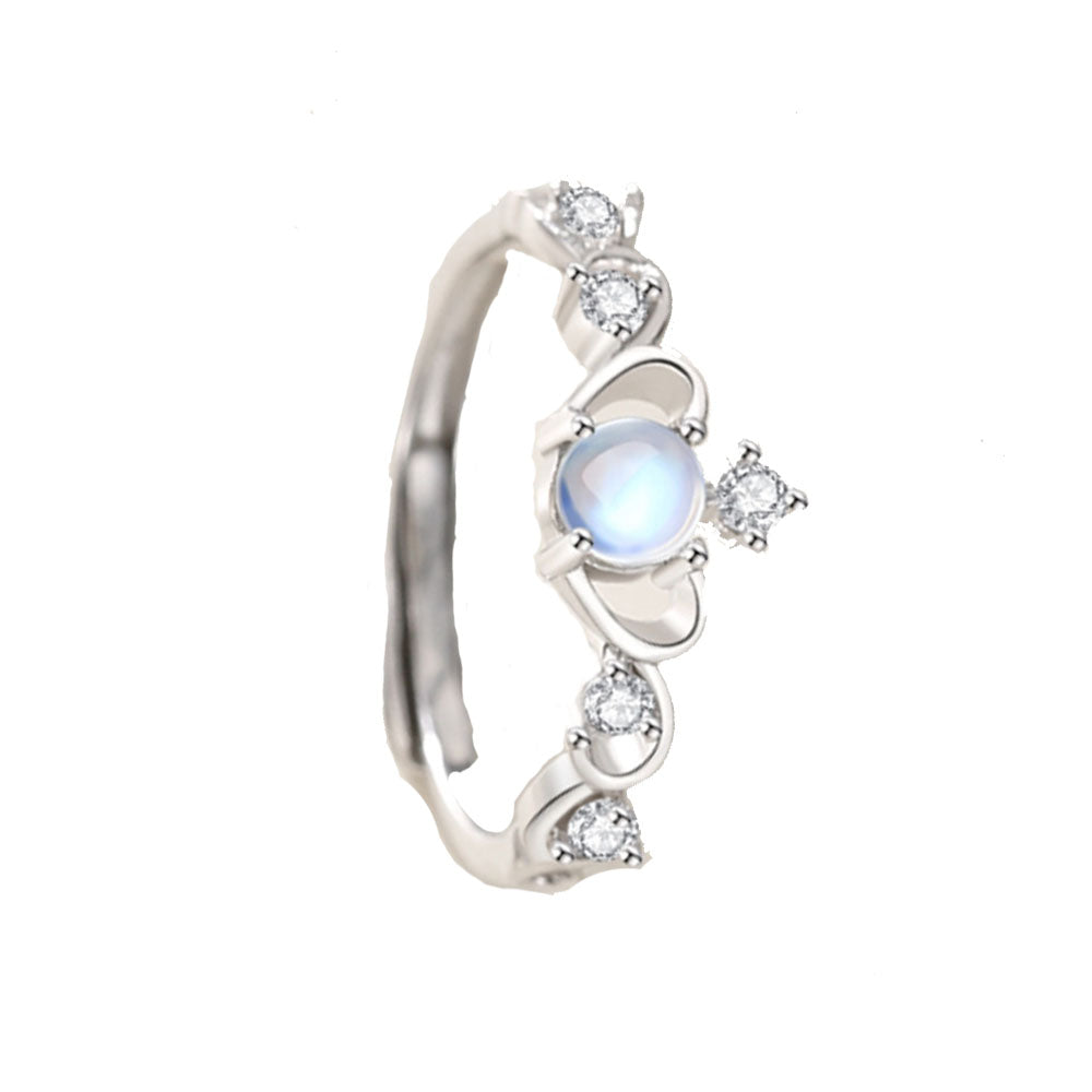 wholesale high quality fine 925 sterling silver moonstone couple lovers finger ring jewelry rings China manufacturer Supplier