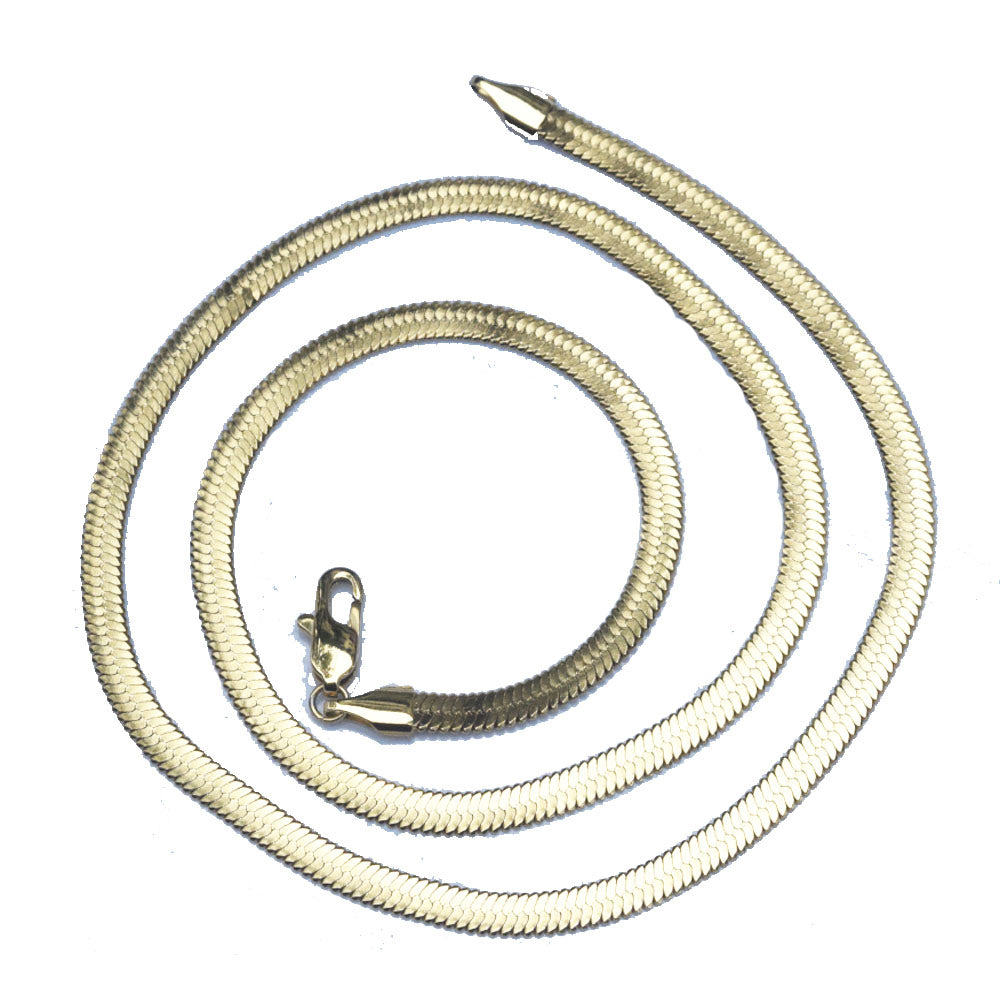 stainless steel flat snake chain necklace high quality