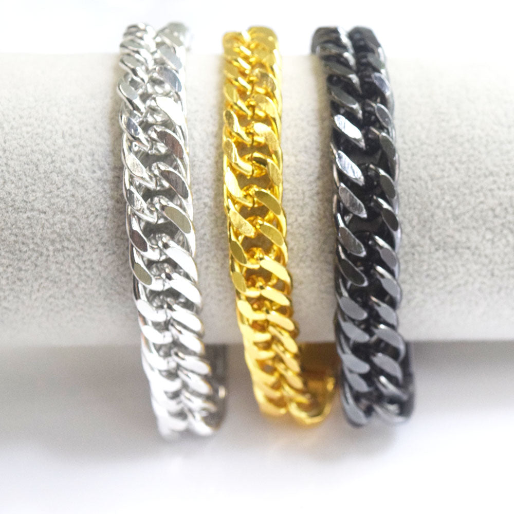 12mm cuban chain men bracelet alloy material