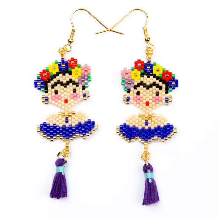 miyuki beads braided mexico great female frida artist earrings jewelry
