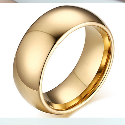 8 mm pure tungsten ring antique gold carbide steel Wolframe rings for men