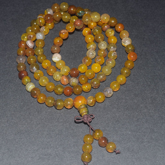 handmade fashion energy healing dragon texture agate stone meditation 108 mala beads beaded prayer yoga bracelet jewelry