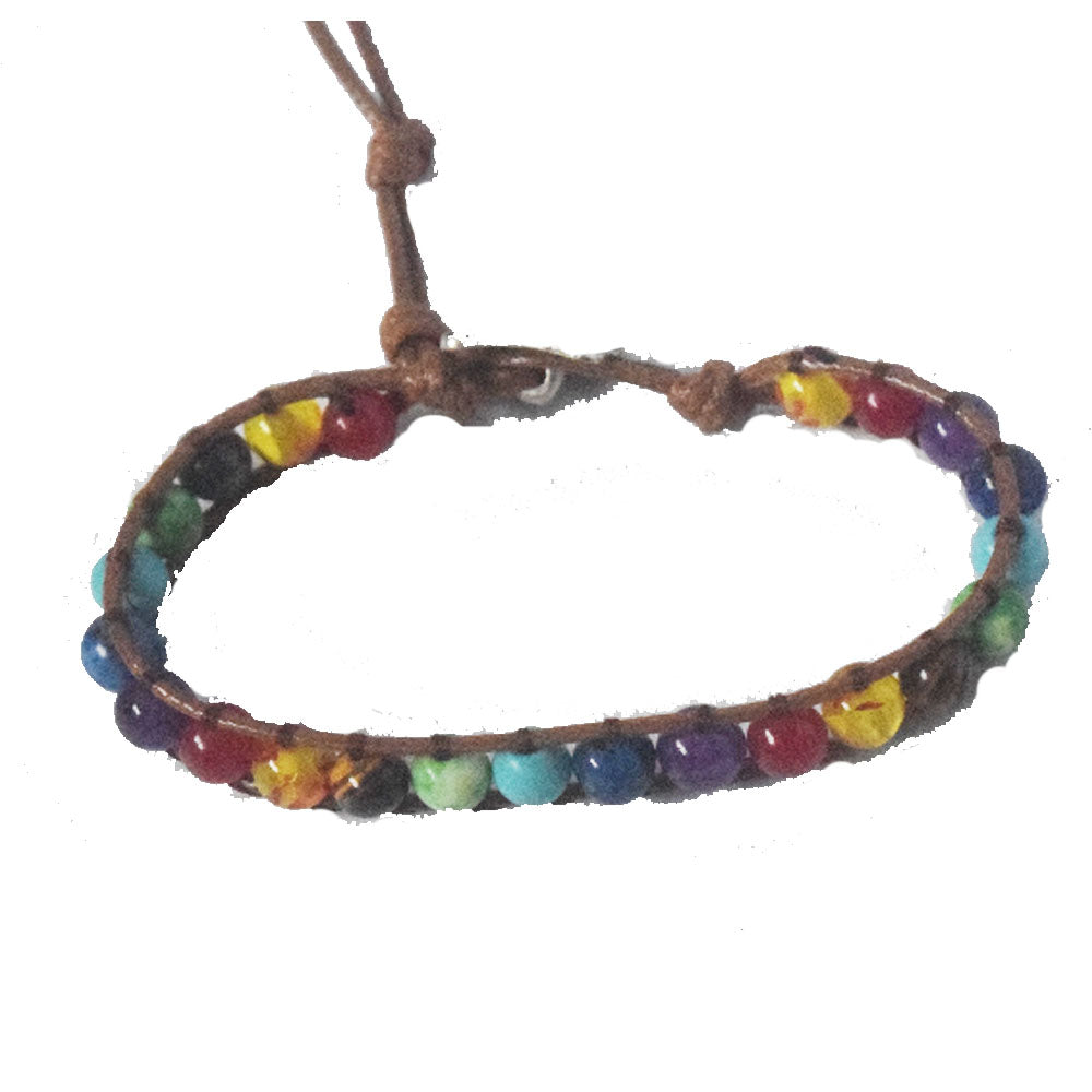 fashion handmade adjustable synthetic stone beads beaded adjustable bracelet 7 chakra bracelets jewelry single strand supplier
