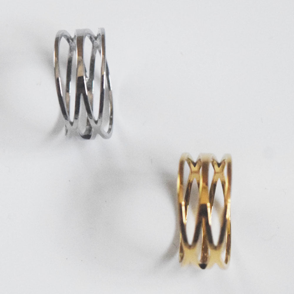 wholesale fashion stainless steel double cross finger ring jewelry rings women China manufacturer Supplier factory price
