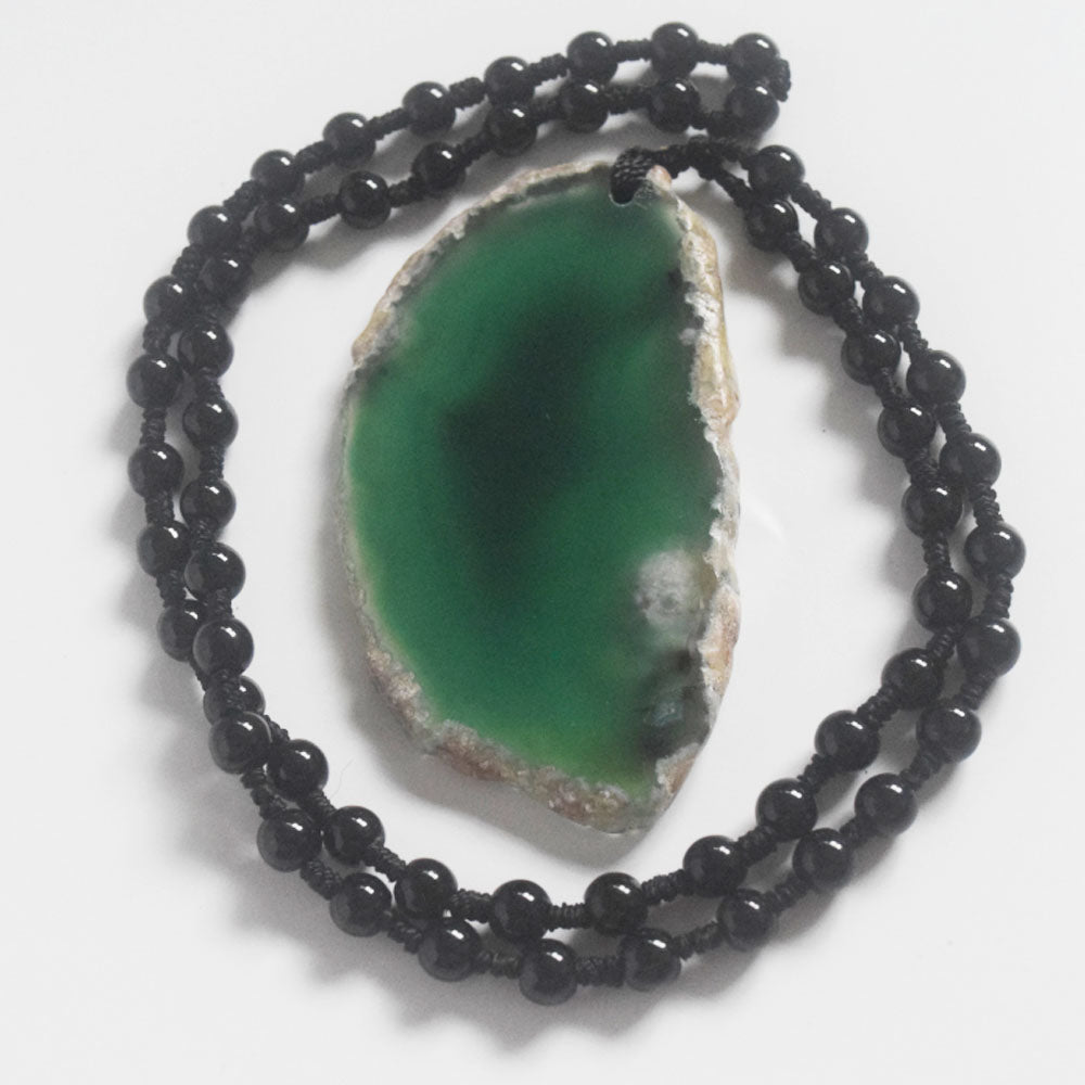 fashion multicolor green big crystal agate pendant nature precious stone necklace jewelry