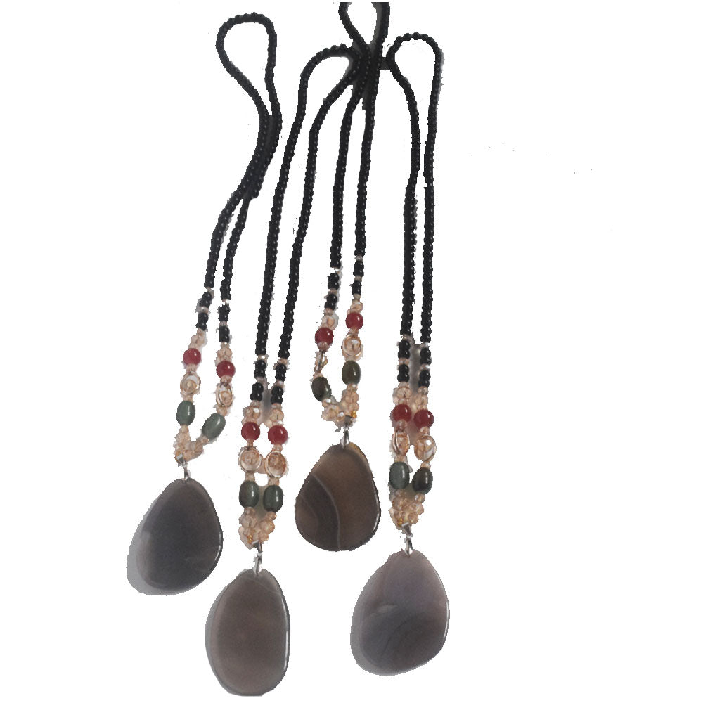 fashion chic colorful summer boho beads beads natural gem stone agate big pendant necklace jewelry for women