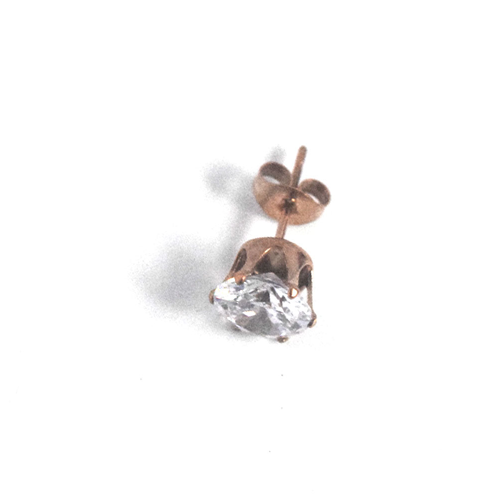 Wholesale minimalist 316 stainless steel pin zircon charm bead non tarnish tiny stud earrings for sleep showering wearing