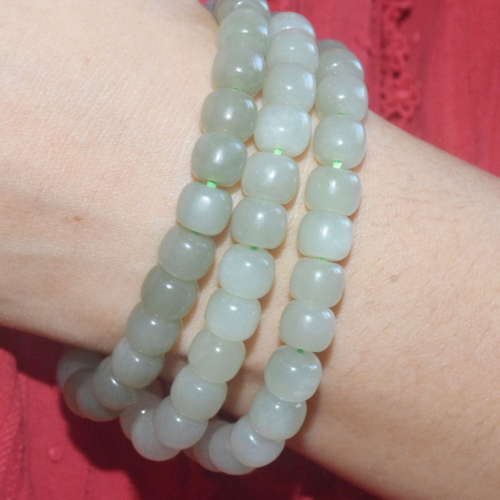genuine natural gemstone hetian jade crystal stone beads bracelet stretch cord bracelets jewelry