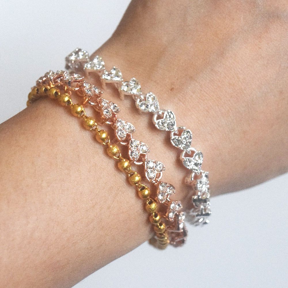fashion brass alloy heart shape wrap bracelet diamond inlaid roman crystal bracelets jewelry