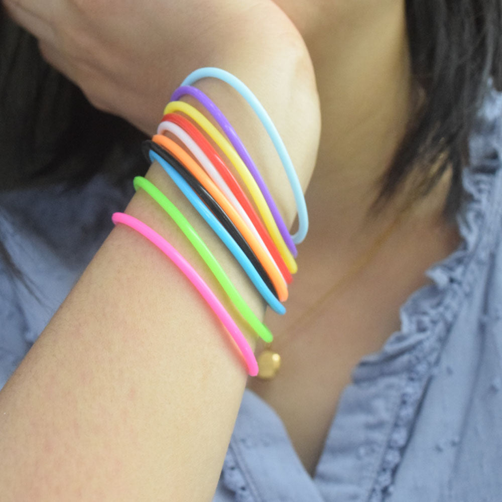 custom silicone rubber en stretch jelly party gift assorted rainbow color hair tie or hand wristband bracelet jewelry