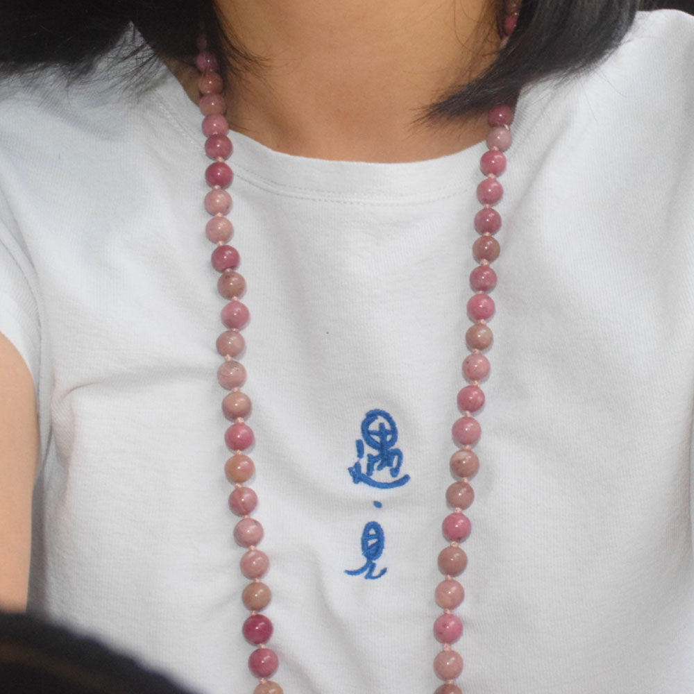 handmade natural gemstone japamala necklace 108 beads amazonite howlite tassel prayer yoga jewelry hawain necklace