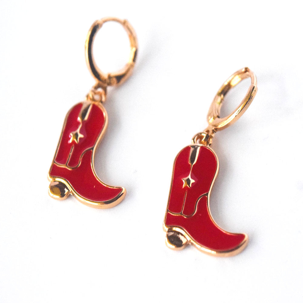 brass alloy enameled boot dangle pendant earring women earrings jewelry