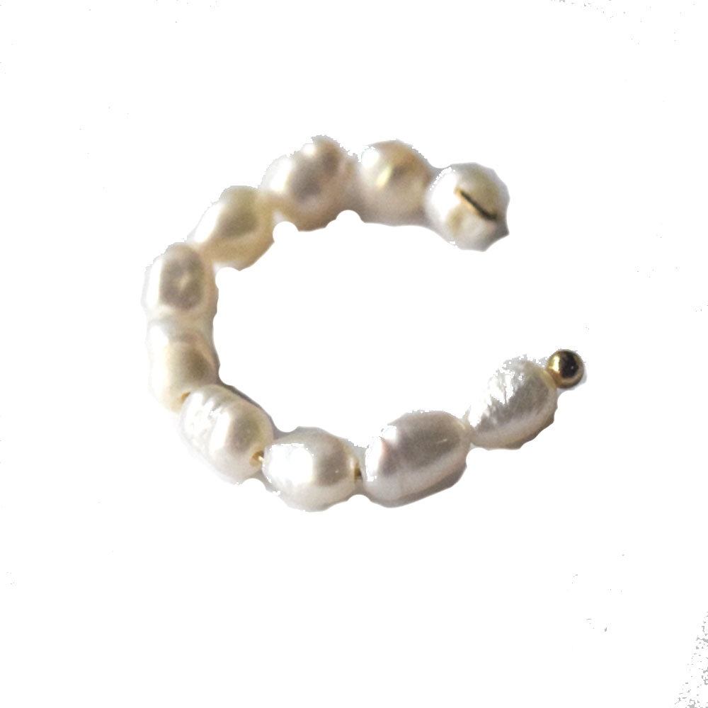 minimalist dainty fresh water pearl beads earr cuffs non piercing jewelry women