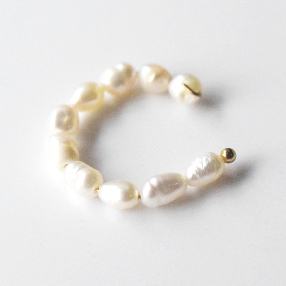 minimalist dainty fresh water pearl beads earr cuffs non piercing jewelry women