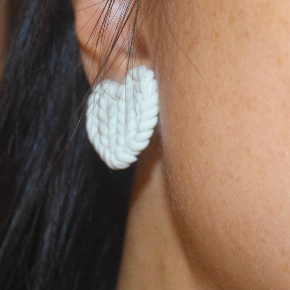 handmade ladies colorful heart stud polymer clay statement earrings bohemia earring jewelry supplies