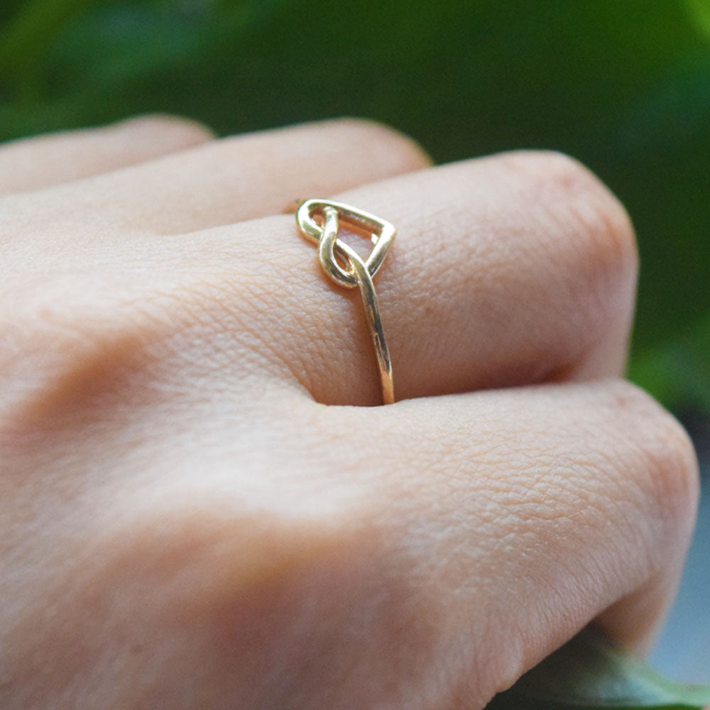 Japan Korea New Trendy Resizable Simple Knotted Love Heart Ring Set Silver Gold Plated Black Eternity Love Rings Women