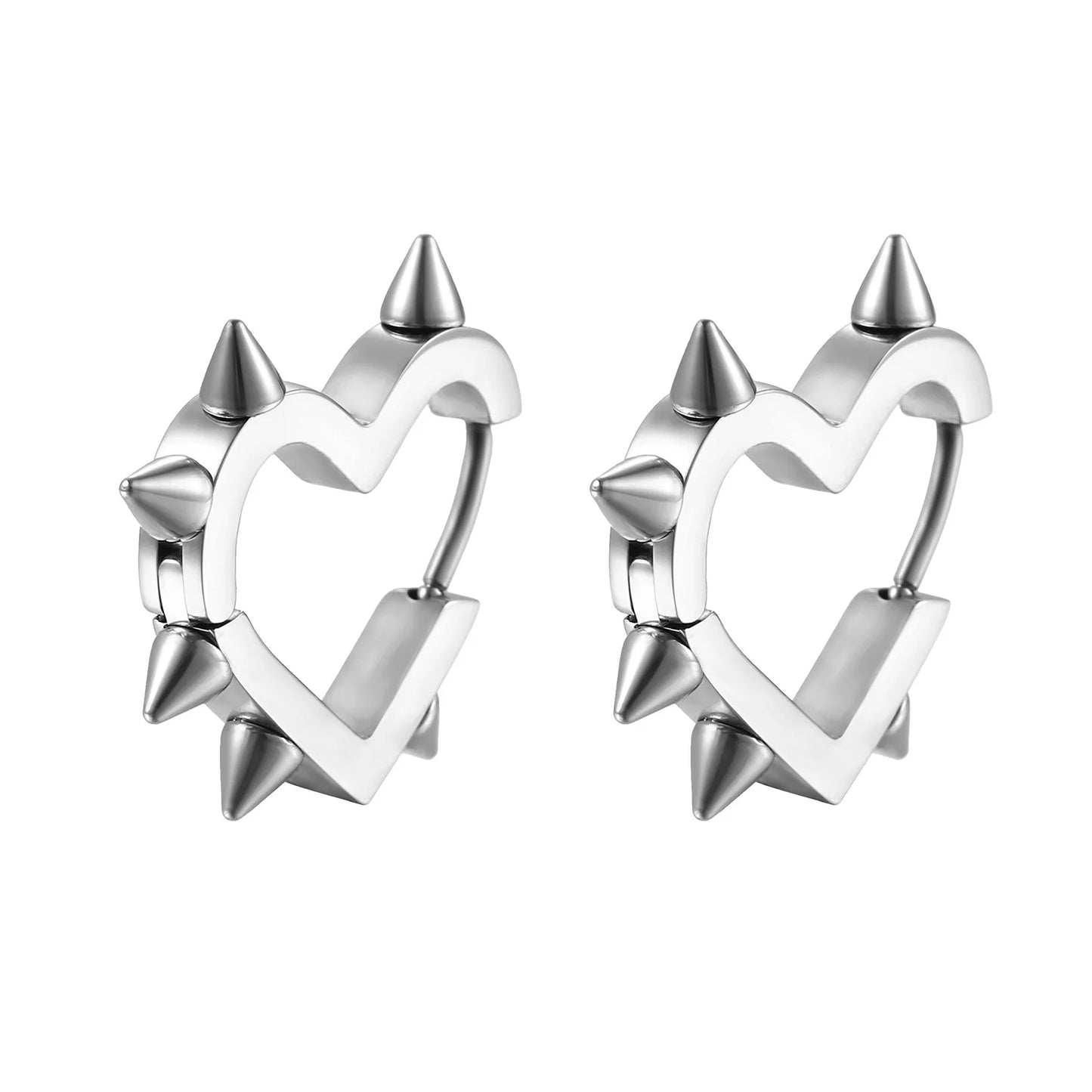 wholesale stainless steel heart huggie hoop gold earring jewelry unisex for women men China manufacturer factory supplier