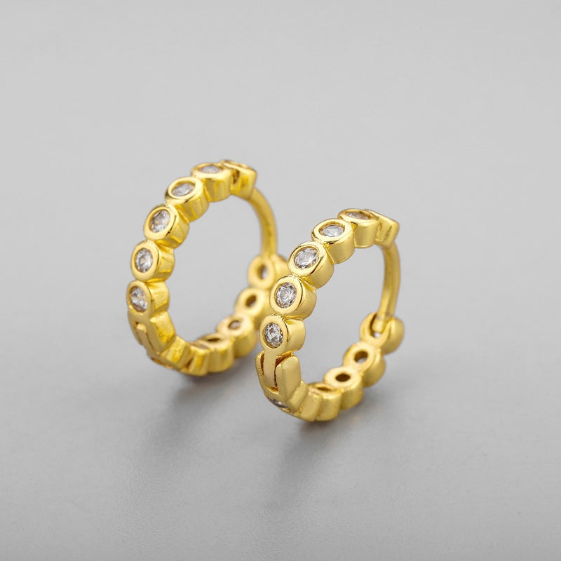 Fashion Copper Fine Gold Plated Daily Wear Hoops Earrings Jewelry for Women