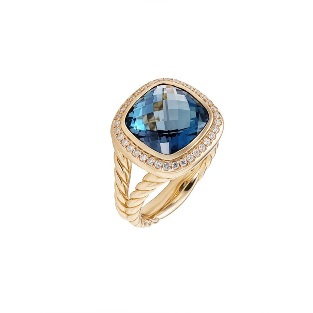 Quake E-commerce 2026 New Trending Copper Black Glass Charm Finger Ring Unisex