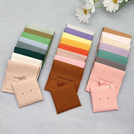 Wholesale bulk antique Luxury 8x8cm small black Suede velvet Microfiber handmade Jewelry Travel pouch Bags Custom Logo organizer