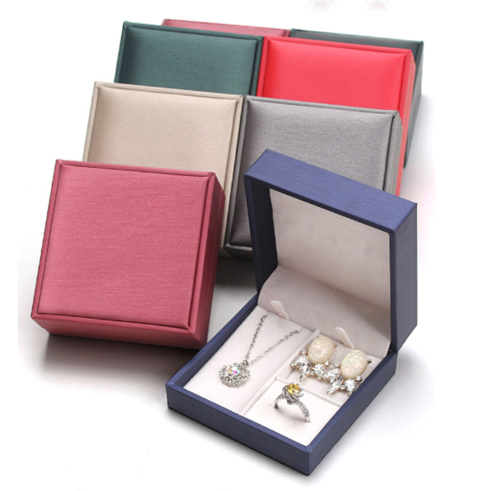 High End Brush Leather Jewelry Box for Earring Necklace Pendant Bracelet and Ring Package Jewellery Packing Organizer for Women