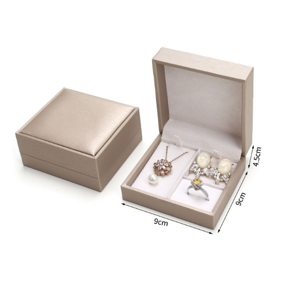 High End Brush Leather Jewelry Box for Earring Necklace Pendant Bracelet and Ring Package Jewellery Packing Organizer for Women