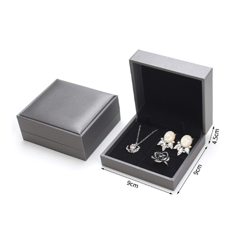 High End Brush Leather Jewelry Box for Earring Necklace Pendant Bracelet and Ring Package Jewellery Packing Organizer for Women