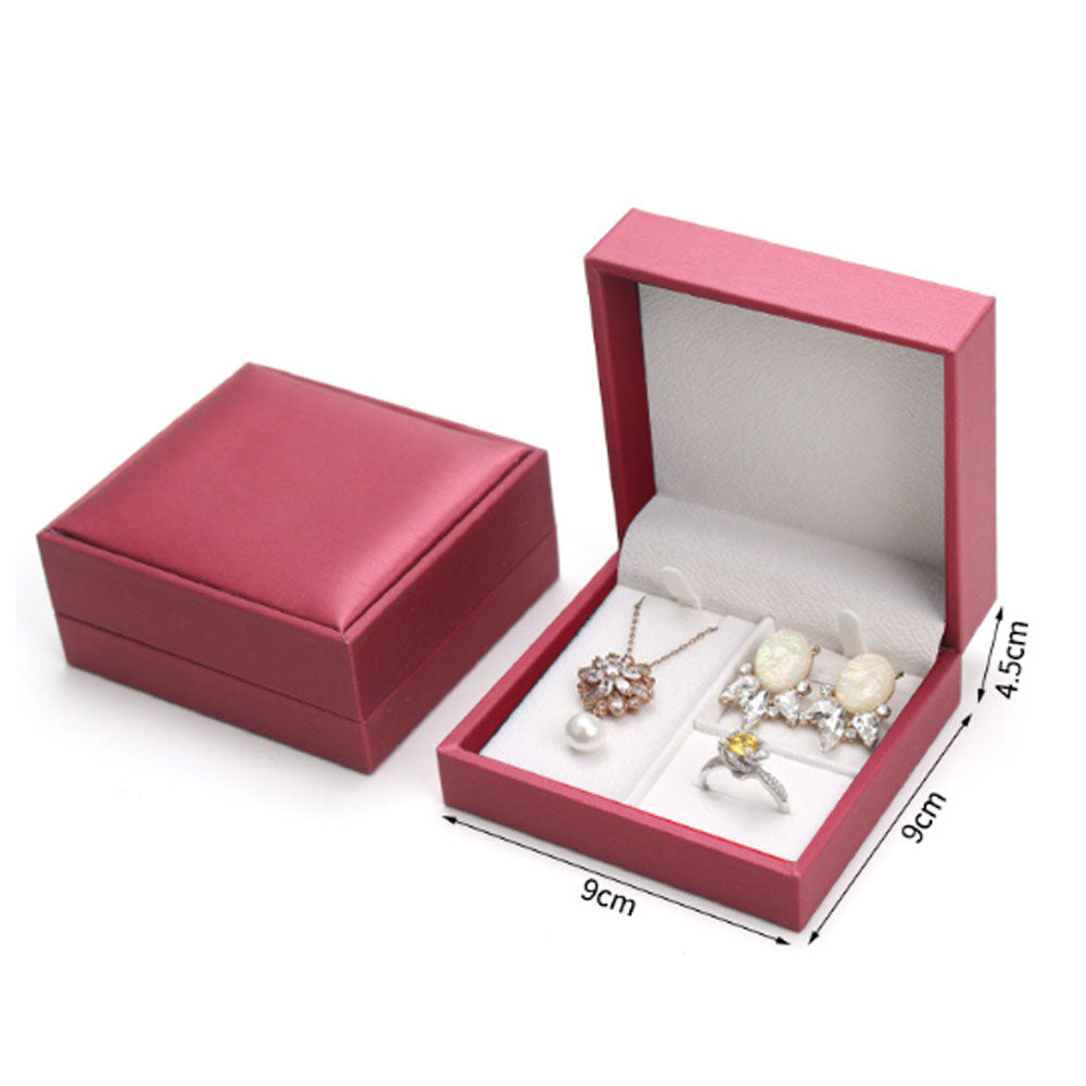 High End Brush Leather Jewelry Box for Earring Necklace Pendant Bracelet and Ring Package Jewellery Packing Organizer for Women