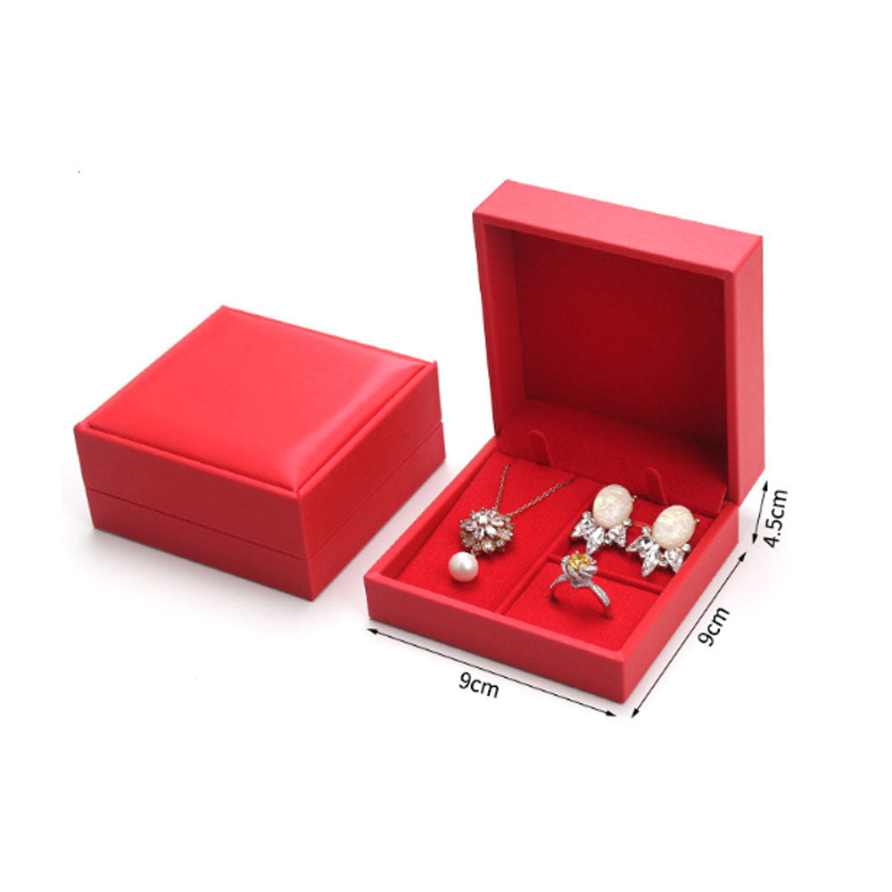 High End Brush Leather Jewelry Box for Earring Necklace Pendant Bracelet and Ring Package Jewellery Packing Organizer for Women