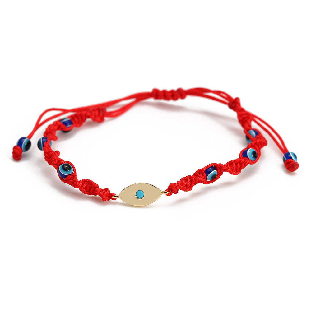 Trendy Summer Boho Bohemian Stackable Red String Eye Charm Good Luck Gift Adjustable Bracelet Jewelry Women