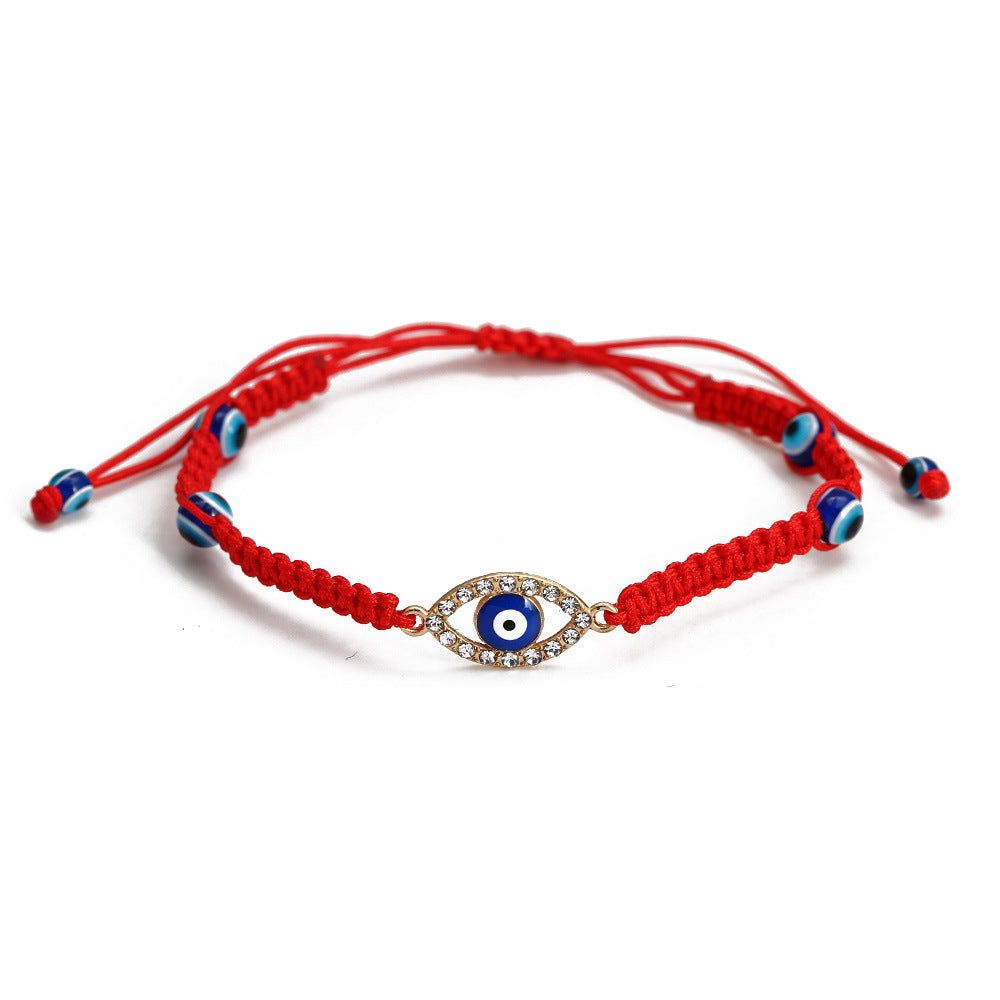 Trendy Summer Boho Bohemian Stackable Red String Eye Charm Good Luck Gift Adjustable Bracelet Jewelry Women