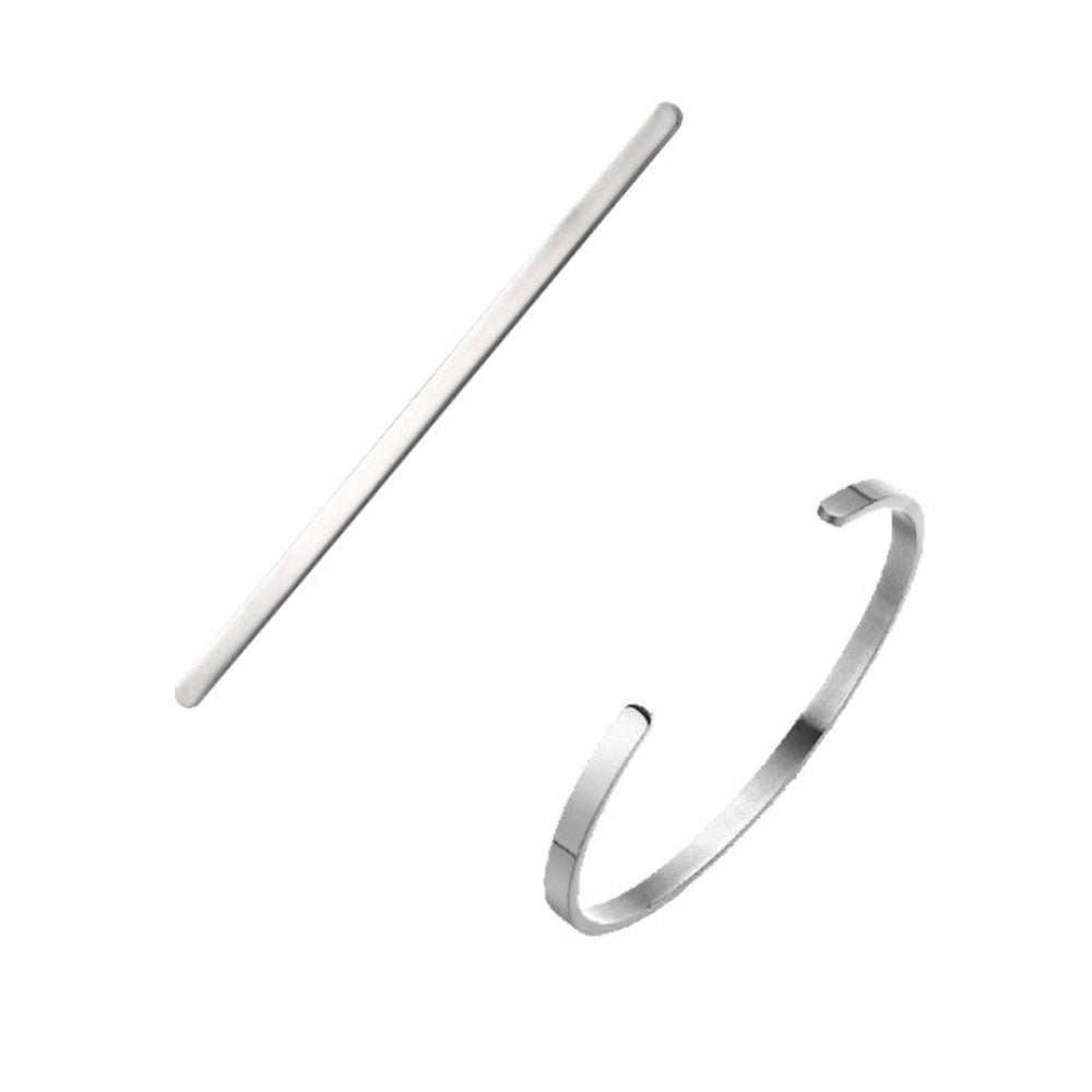 Wholesale Stainless Steel High Polish 3 4 6 9mm Diy Laser Engraving Cuff Bangle Flat bar Bracelet 16cm Design for Women