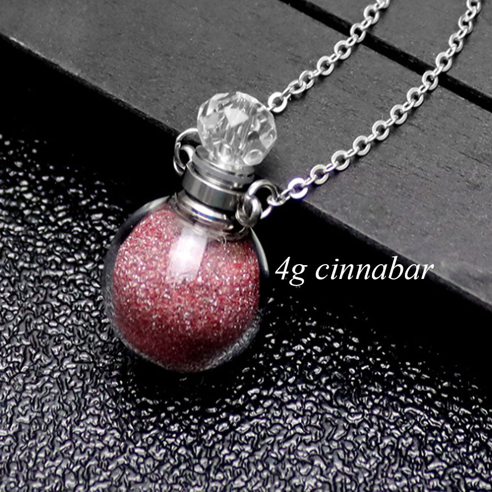 Stainless Steel Chain with Glass Vial Ashes Cremation Essential Oil Make a Wish Perfume Urn Pendant Necklace Remembrance