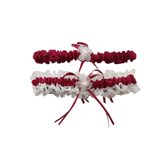 wholesale fashion trendy silk butterfly knot bow leg chain for wedding party leggings women jewelry 2pcs a set supplier