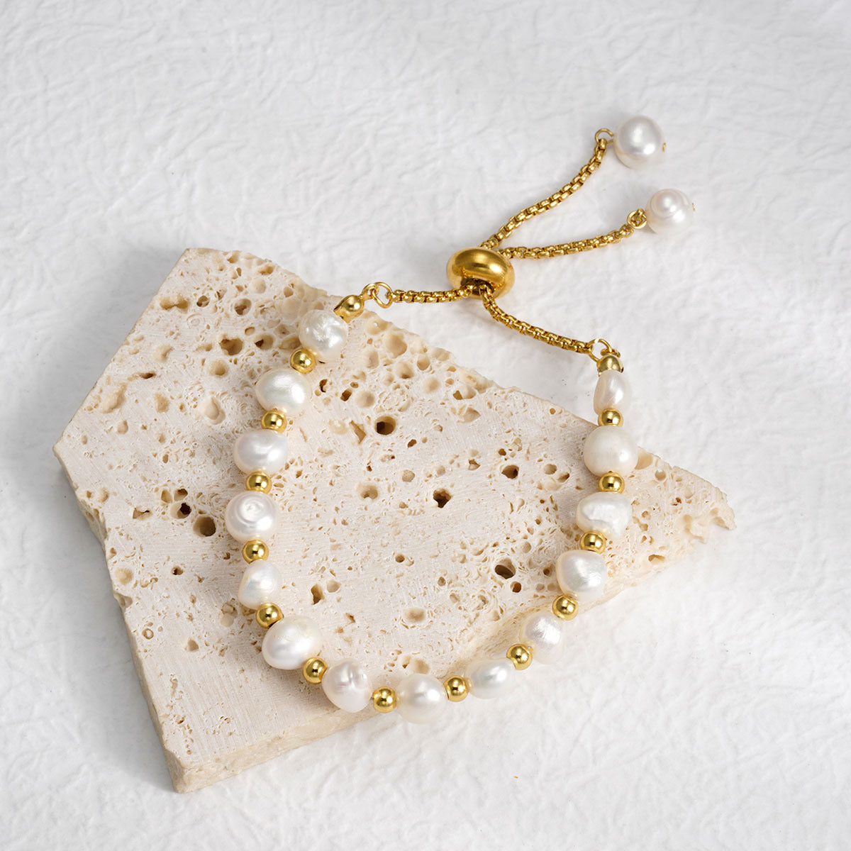 Fashion Trendy Delicate Genuine Freshwater Pearl Beads Bracelet Jewelry Adjustable Unisex for Women Men